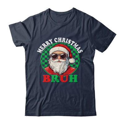 Merry Christmas BRUH Santa BRUH Checkerboard Retro Boy Men Shirt & Sweatshirt | teecentury