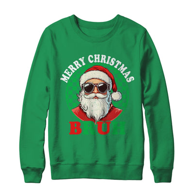 Merry Christmas BRUH Santa BRUH Checkerboard Retro Boy Men Shirt & Sweatshirt | teecentury