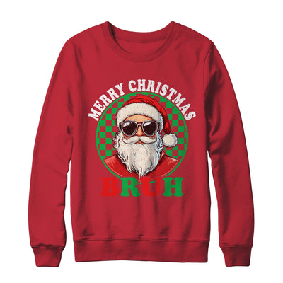 Merry Christmas BRUH Santa BRUH Checkerboard Retro Boy Men Shirt & Sweatshirt | teecentury