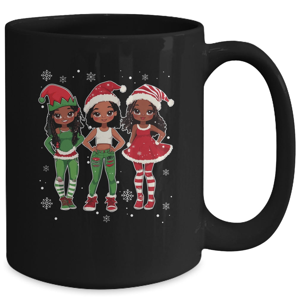 Merry Christmas Black Afro African Santa Hat ELF Melanin Mug | teecentury