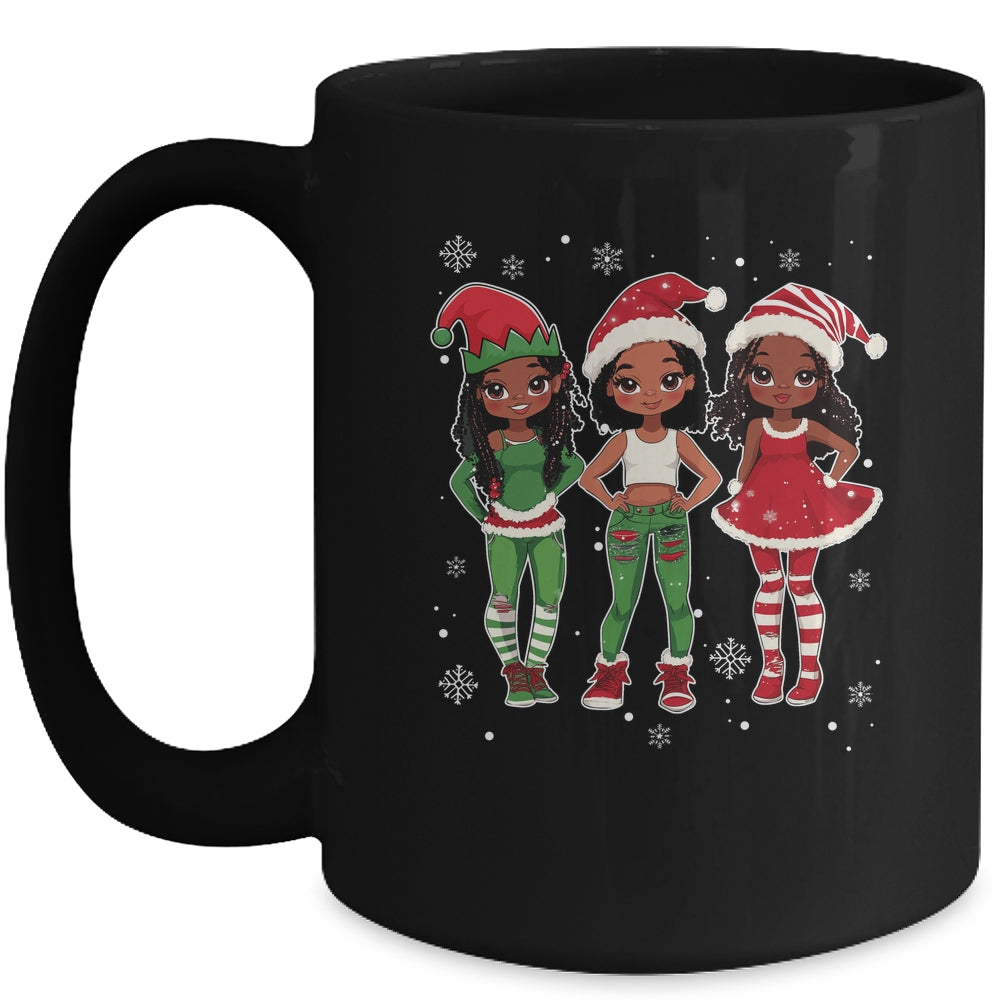 Merry Christmas Black Afro African Santa Hat ELF Melanin Mug | teecentury