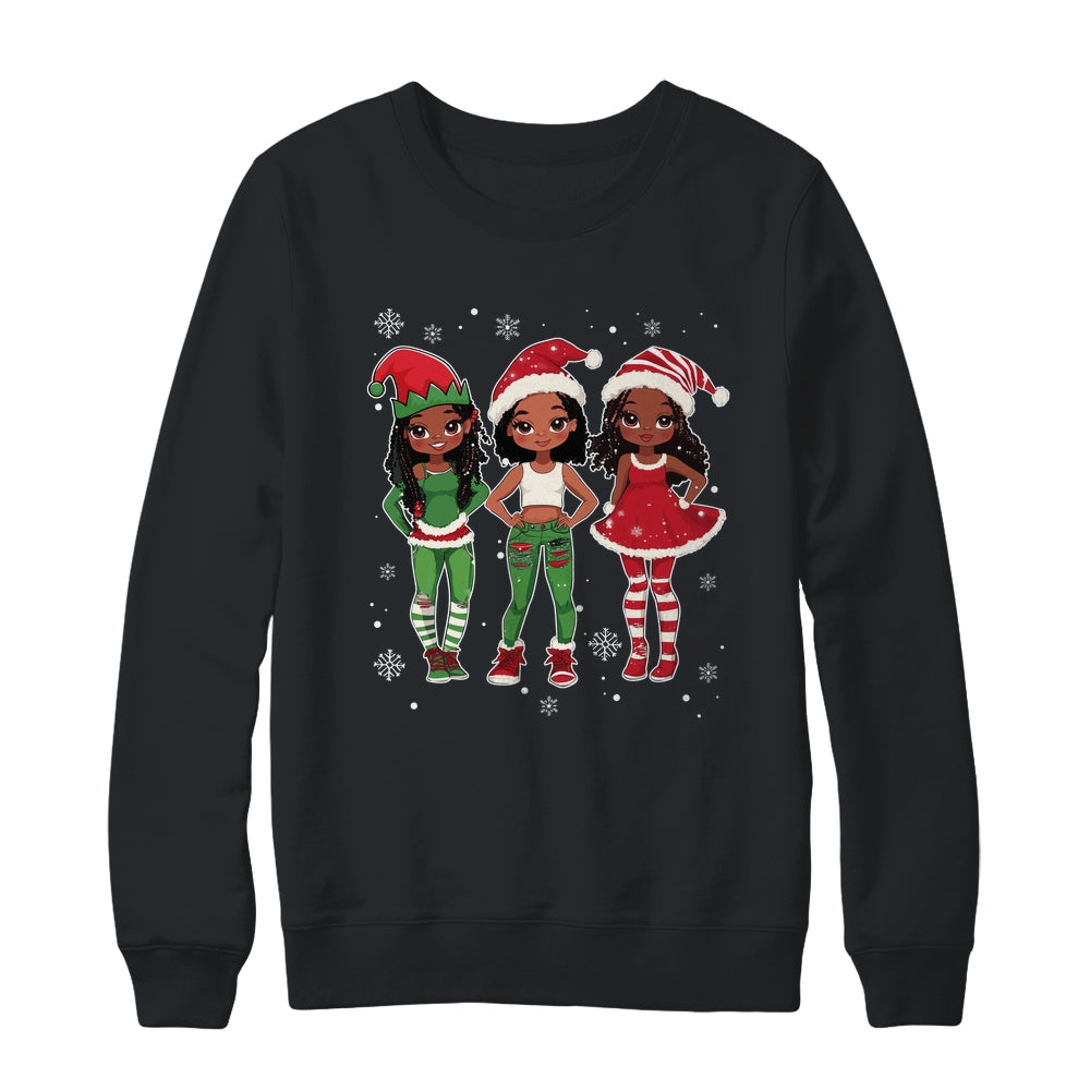 Merry Christmas Black Afro African Santa Hat ELF Melanin Shirt & Sweatshirt | teecentury