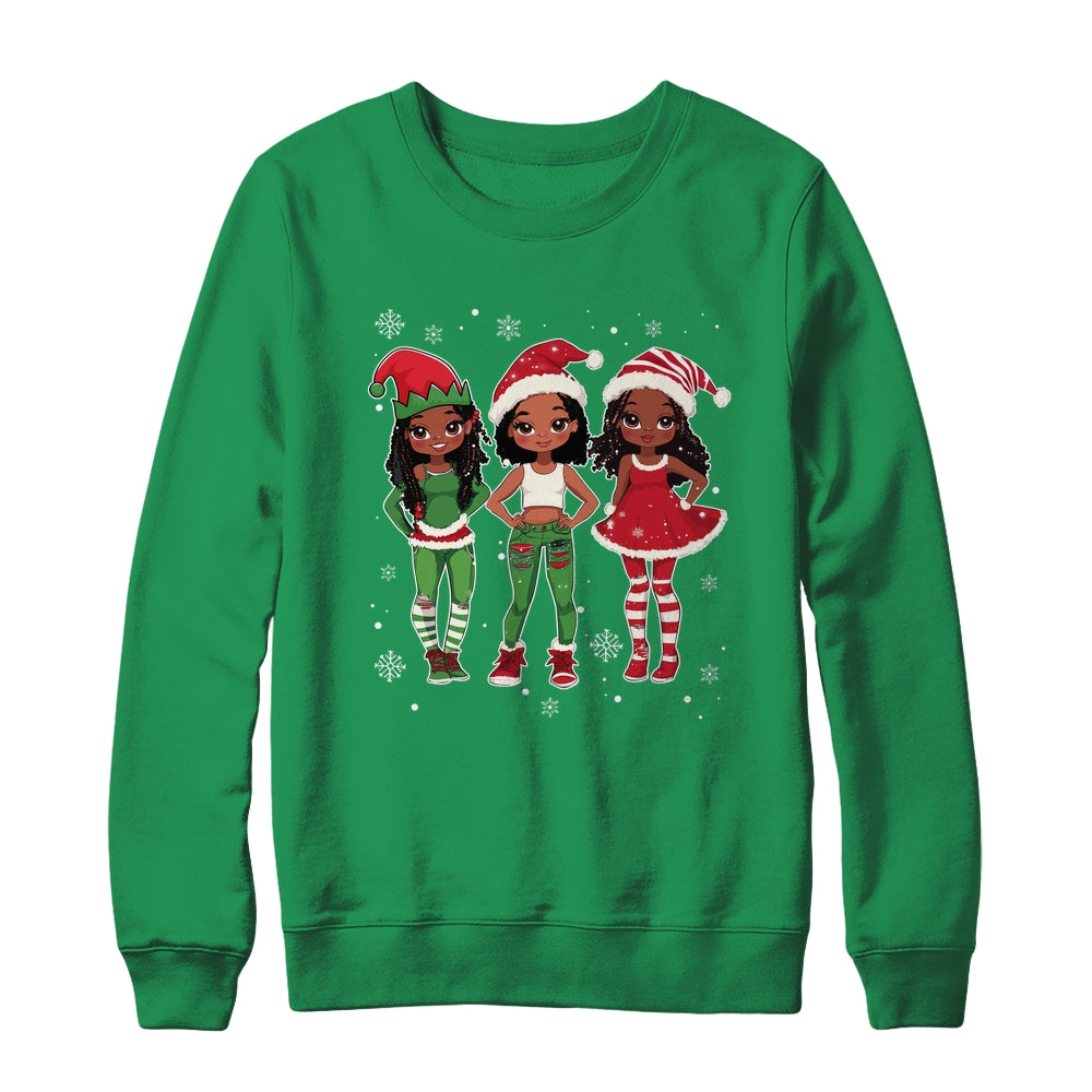 Merry Christmas Black Afro African Santa Hat ELF Melanin Shirt & Sweatshirt | teecentury