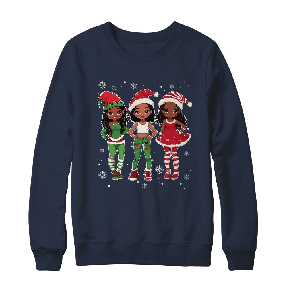 Merry Christmas Black Afro African Santa Hat ELF Melanin Shirt & Sweatshirt | teecentury