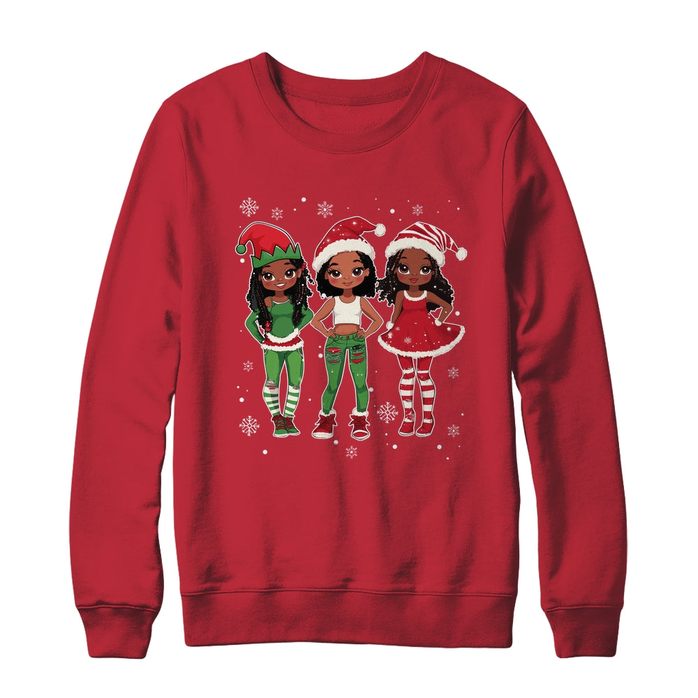 Merry Christmas Black Afro African Santa Hat ELF Melanin Shirt & Sweatshirt | teecentury