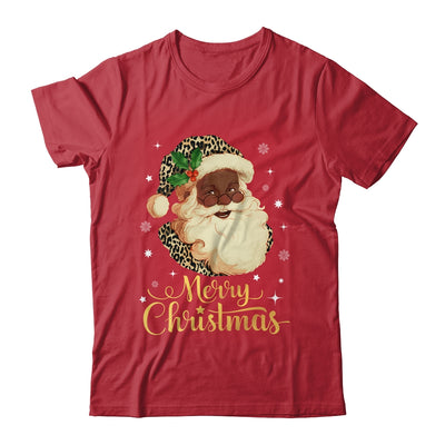 Merry Christmas Black Leopard African Santa Claus Shirt & Sweatshirt | teecentury