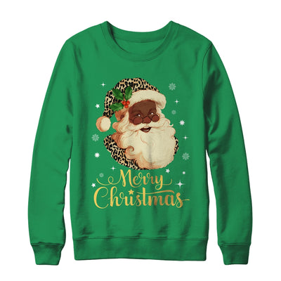 Merry Christmas Black Leopard African Santa Claus Shirt & Sweatshirt | teecentury