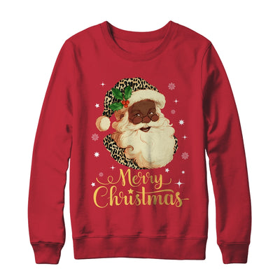 Merry Christmas Black Leopard African Santa Claus Shirt & Sweatshirt | teecentury