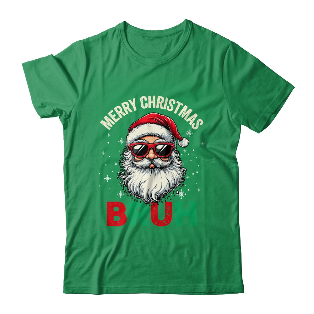 Merry Christmas Bruh Funny Santa Claus Groovy Retro Shirt & Sweatshirt | teecentury