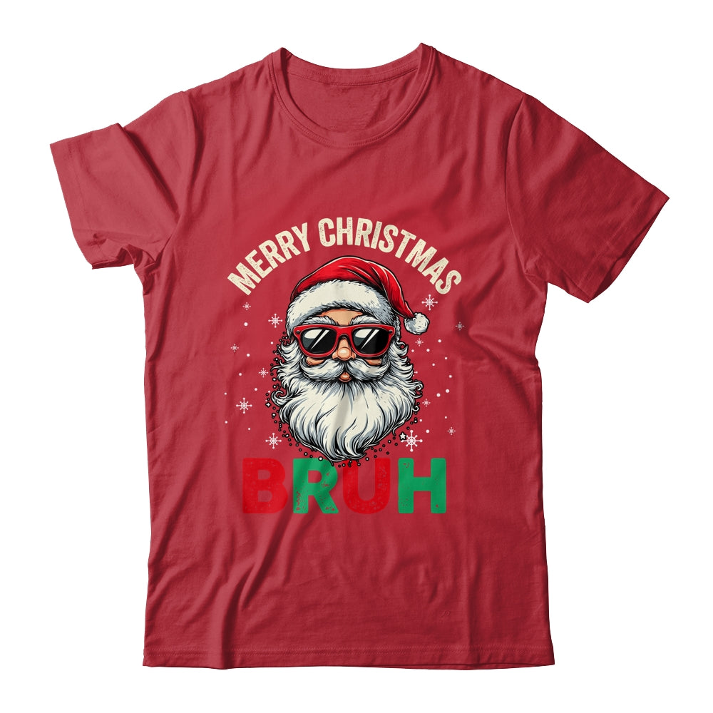 Merry Christmas Bruh Funny Santa Claus Groovy Retro Shirt & Sweatshirt | teecentury