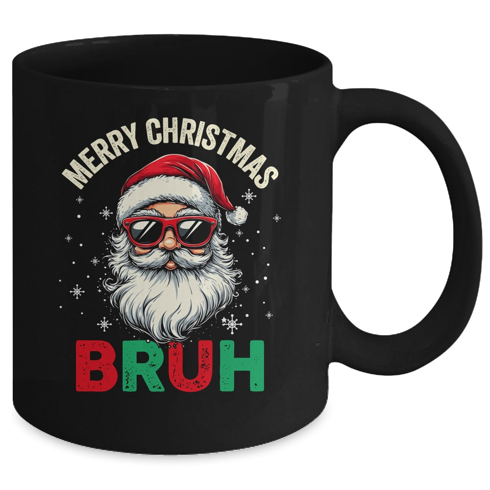 Merry Christmas Bruh Funny Santa Claus Groovy Retro Mug | teecentury