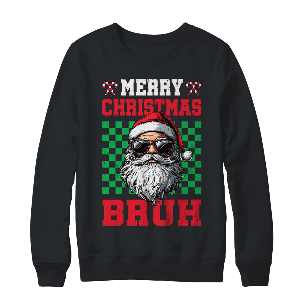 Merry Christmas Bruh Santa Claus Retro Bruh Family Teen Men Shirt & Sweatshirt | teecentury