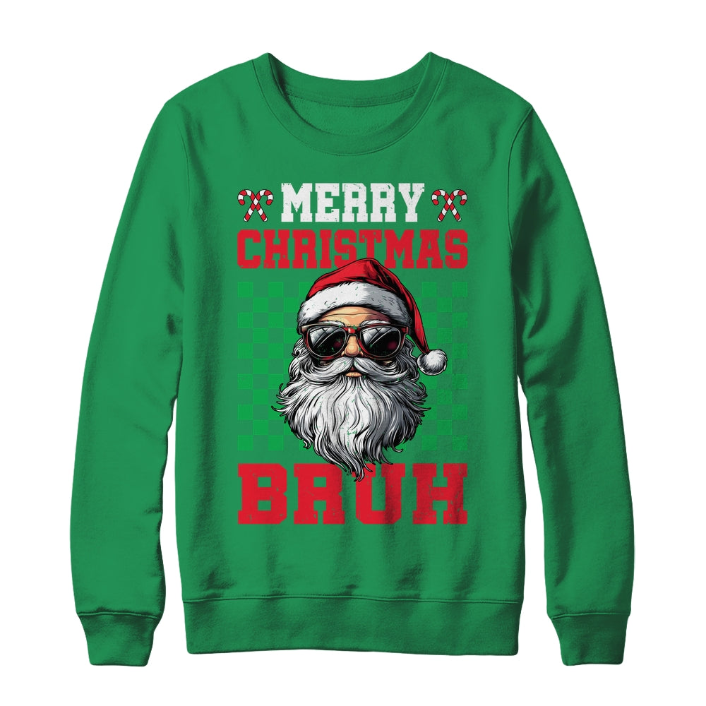 Merry Christmas Bruh Santa Claus Retro Bruh Family Teen Men Shirt & Sweatshirt | teecentury