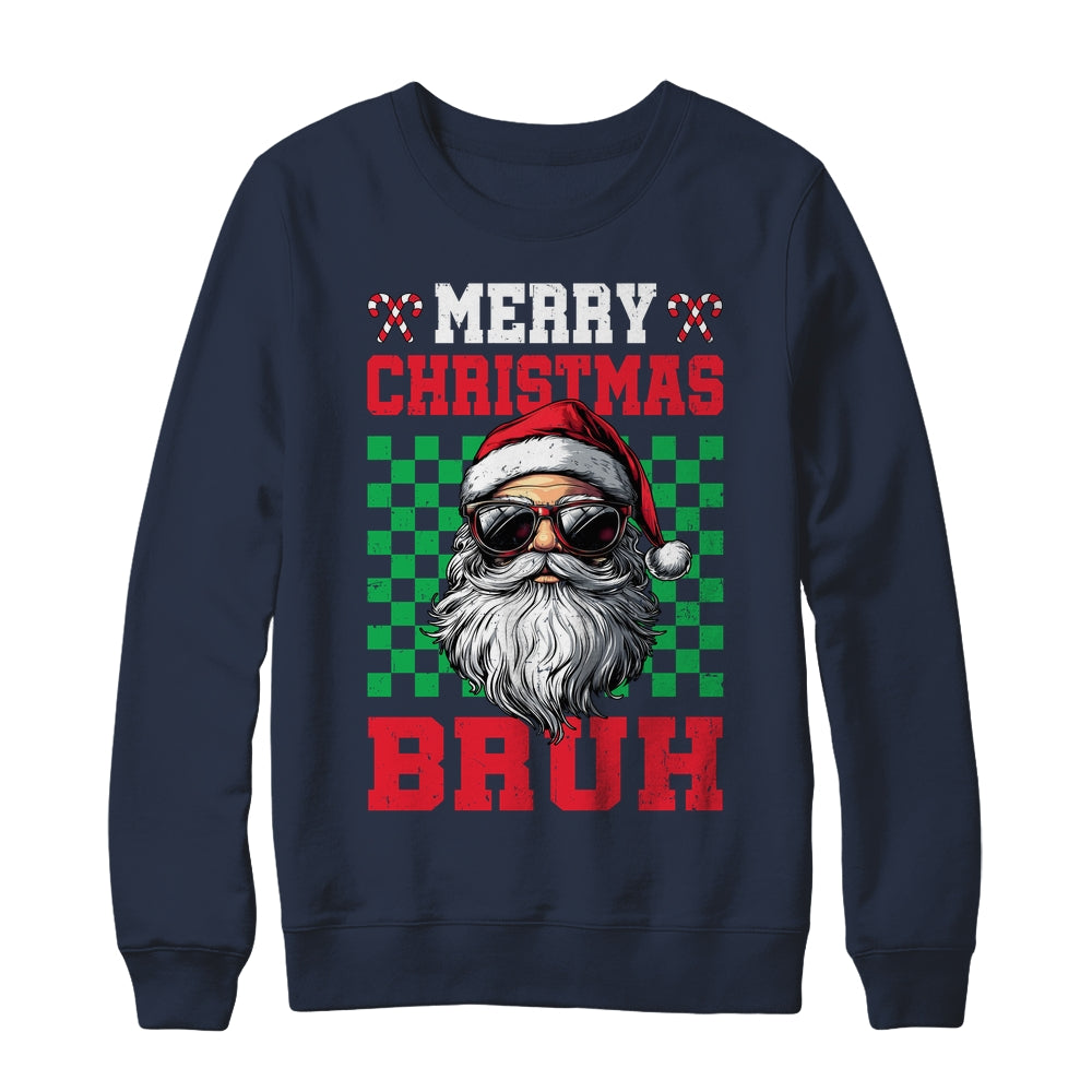 Merry Christmas Bruh Santa Claus Retro Bruh Family Teen Men Shirt & Sweatshirt | teecentury