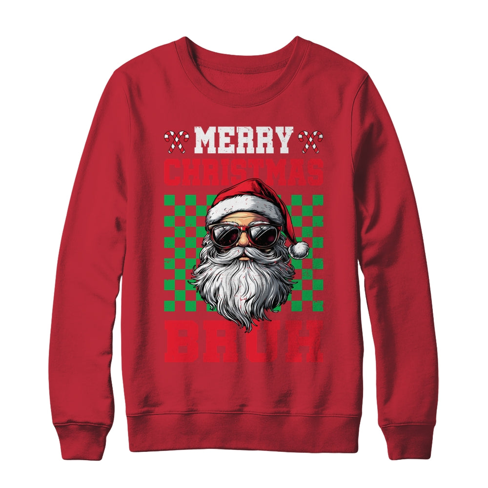 Merry Christmas Bruh Santa Claus Retro Bruh Family Teen Men Shirt & Sweatshirt | teecentury