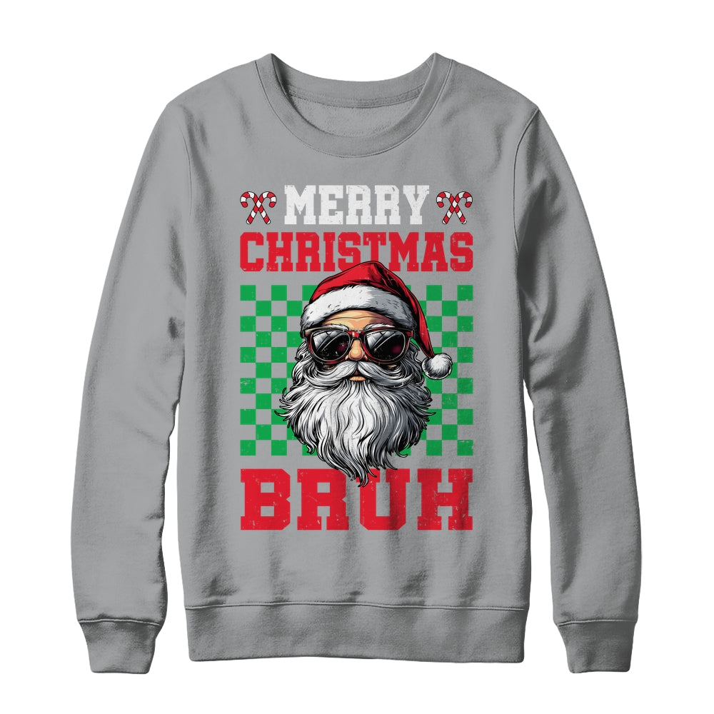 Merry Christmas Bruh Santa Claus Retro Bruh Family Teen Men Shirt & Sweatshirt | teecentury