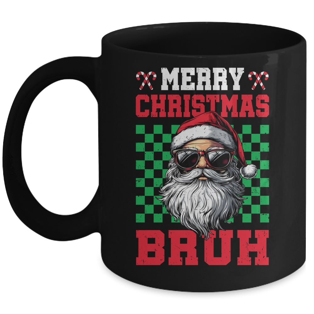 Merry Christmas Bruh Santa Claus Retro Bruh Family Teen Men Mug | teecentury