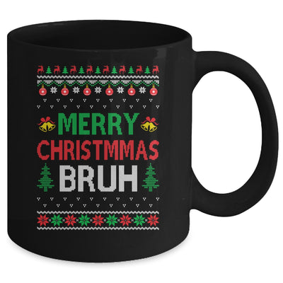 Merry Christmas Bruh Ugly Christmas Funny Santa Men Women Mug | teecentury