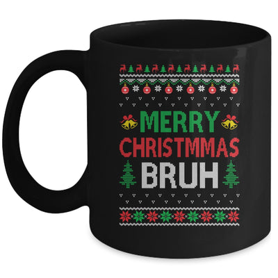 Merry Christmas Bruh Ugly Christmas Funny Santa Men Women Mug | teecentury