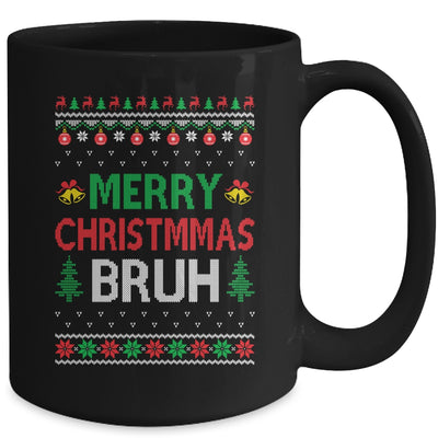 Merry Christmas Bruh Ugly Christmas Funny Santa Men Women Mug | teecentury