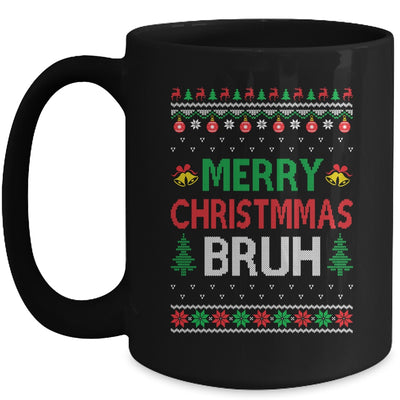 Merry Christmas Bruh Ugly Christmas Funny Santa Men Women Mug | teecentury