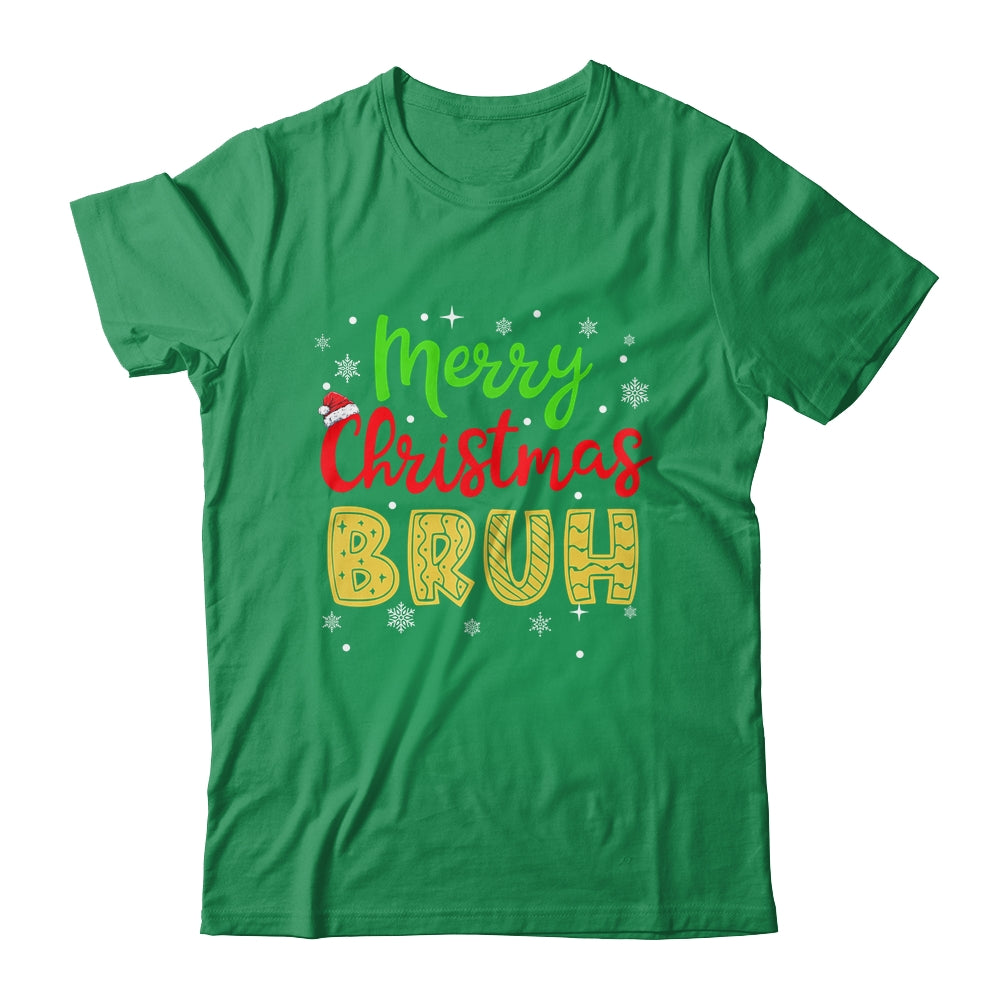 Merry Christmas Bruh Xmas Santa Claus Snow Xmas Mens Boys Shirt & Sweatshirt | teecentury