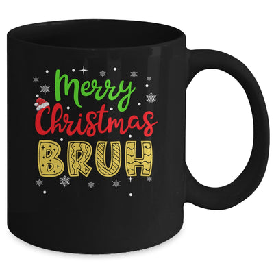 Merry Christmas Bruh Xmas Santa Claus Snow Xmas Mens Boys Mug | teecentury