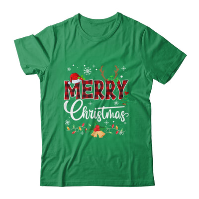 Merry Christmas Buffalo Plaid Red Santa Hat Xmas Men Women Shirt & Sweatshirt | teecentury