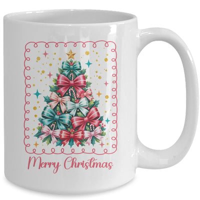 Merry Christmas Coquette Christmas Tree Vintage Bow Women Mug | teecentury