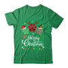 Merry Christmas Dog Paws Lights Buffalo Plaid Leopard Xmas Shirt & Sweatshirt | teecentury