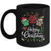 Merry Christmas Dog Paws Lights Buffalo Plaid Leopard Xmas Mug | teecentury