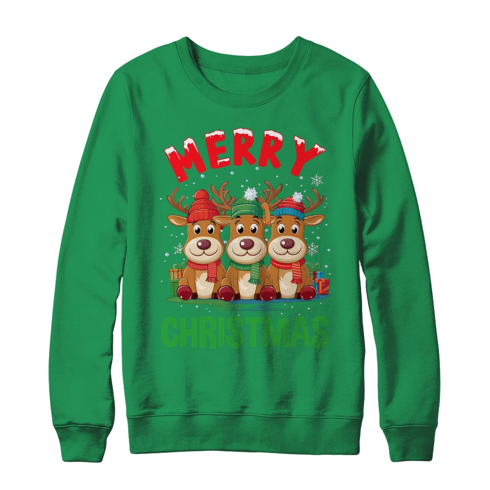 Merry Christmas Funny Christmas Reindeer Men Women Kids Xmas Shirt & Sweatshirt | teecentury