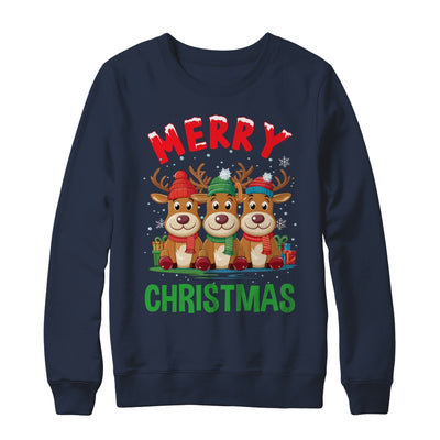 Merry Christmas Funny Christmas Reindeer Men Women Kids Xmas Shirt & Sweatshirt | teecentury