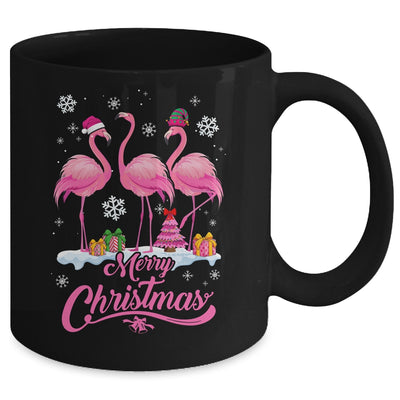 Merry Christmas Hat Santa Flamingo Snow Xmas Mug | teecentury