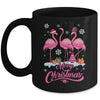 Merry Christmas Hat Santa Flamingo Snow Xmas Mug | teecentury