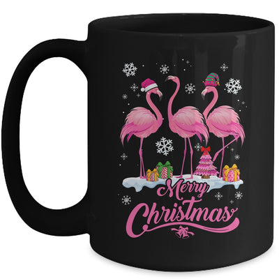 Merry Christmas Hat Santa Flamingo Snow Xmas Mug | teecentury