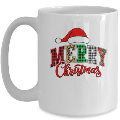 Merry Christmas Leopard Santa Hat Women Holiday Print Xmas Mug | teecentury