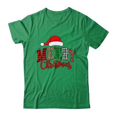 Merry Christmas Leopard Santa Hat Women Holiday Print Xmas Shirt & Sweatshirt | teecentury