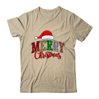 Merry Christmas Leopard Santa Hat Women Holiday Print Xmas Shirt & Sweatshirt | teecentury