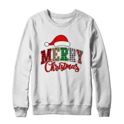 Merry Christmas Leopard Santa Hat Women Holiday Print Xmas Shirt & Sweatshirt | teecentury