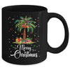 Merry Christmas Palm Tree Light Hawaiian Tropical Christmas Mug | teecentury