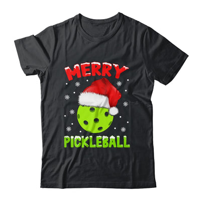 Merry Christmas Pickleball Pickle Ball And Paddle Santa Hat Shirt & Sweatshirt | teecentury