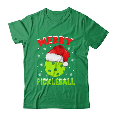 Merry Christmas Pickleball Pickle Ball And Paddle Santa Hat Shirt & Sweatshirt | teecentury