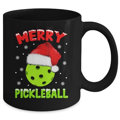 Merry Christmas Pickleball Pickle Ball And Paddle Santa Hat Mug | teecentury