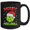 Merry Christmas Pickleball Pickle Ball And Paddle Santa Hat Mug | teecentury