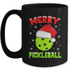 Merry Christmas Pickleball Pickle Ball And Paddle Santa Hat Mug | teecentury