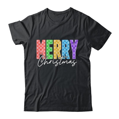 Merry Christmas Red Green Plaid Checkered Holiday Preppy Shirt & Sweatshirt | teecentury