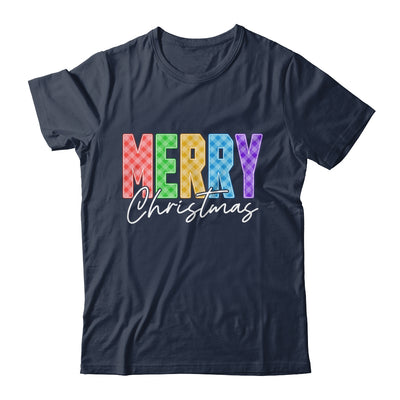 Merry Christmas Red Green Plaid Checkered Holiday Preppy Shirt & Sweatshirt | teecentury