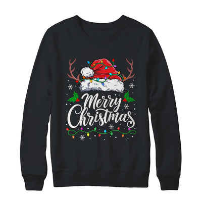 Merry Christmas Red Santa Hat Reindeer Xmas Family Men Women Shirt & Sweatshirt | teecentury