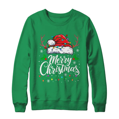 Merry Christmas Red Santa Hat Reindeer Xmas Family Men Women Shirt & Sweatshirt | teecentury